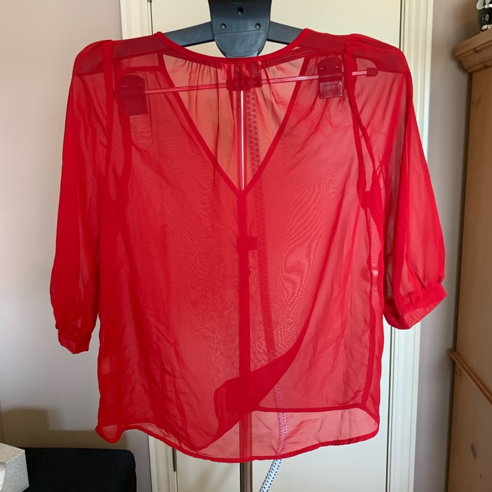 Francesca’s Collection red blouse - Picture 2 of 3